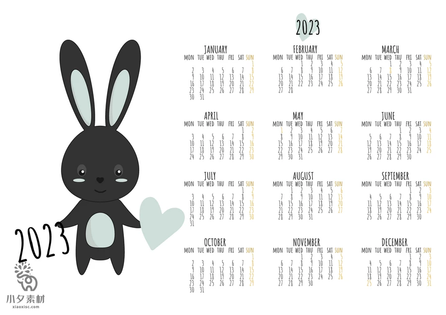 2023兔年新年春节新春品牌日历台历挂历模板AI矢量设计素材源文件【219】